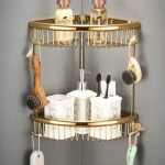 Kệ Góc Treo Tường Đồng Mạ Màu Vàng Đen FORLER