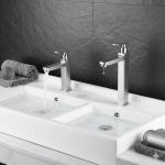 Vòi Lavabo Vuông 20cm 30cm Lạnh Inox Mờ Forler