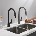 Vòi Chén Nóng Lạnh Dây Rút Xám & Đen (VRC54) Forler 