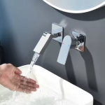 Vòi Lavabo Âm Tường Đồng Thau Crom Bóng - Đen - Xám FORLER