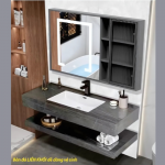 Bộ Bàn Đá 2 Tầng + Tủ Gương Led 1/2 FORLER