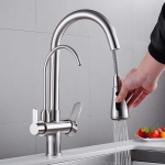 Vòi Rửa Chén Nóng Lạnh Dây Rút Inox Mờ (VRC53) Forler