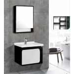 Bộ Tủ Nhựa PVC Cao Cấp Sơn Bóng 3K Đen & Tủ Gương Thường Forler