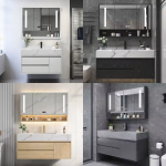 Bộ Tủ Lavabo Nhựa PVC Đặc - Mặt Đá Lavabo Sứ Âm FORLER