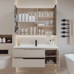 Bộ Tủ Nhựa PVC Kích Thước 80cm Mặt Sứ Âm FORLER