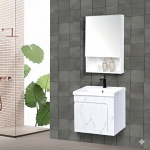 Bộ Tủ Nhựa PVC Cao Cấp Vân Đá Trắng & Tủ Gương Forler