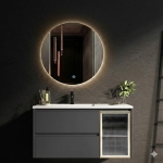 Bộ Tủ Nhựa PVC, Chậu Bàn Đá Lavabo, Gương Led Tròn Forler