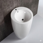 Lavabo Sứ Trụ Đứng Liền Khối Tròn Trắng Forler 