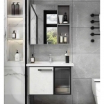 Tủ Nhôm 2 Kích Thước - Mặt Lavabo Sứ Liền Khối FORLER