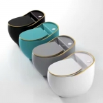 Bồn Cầu Trứng Viền Chỉ Vàng FORLER