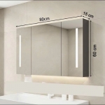 Tủ Gương Lavabo Nhựa 3 Cánh Led PVC Đặc