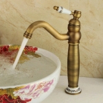 Vòi Lavabo Nóng Lạnh Vàng Đồng Họa Tiết Hoa Dương Bàn (FL-VLVB56) Forler