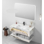 Bàn Đá 2 Tầng Lavabo Và Gương Vân Đá (TLVB29) Forler