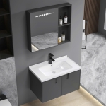 Bộ Tủ Nhôm Hợp Kim Xám Chậu Lavabo Và Tủ Gương Forler