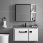 Bộ Tủ Nhôm Bàn Đá Lavabo Và Tủ Gương Forler