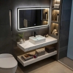 Bàn Đá 2 Tầng Lavabo Đặt Bàn & Gương Led Forler