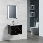 Bộ Tủ Nhựa PVC Vân Đá Đen & Gương Led Forler