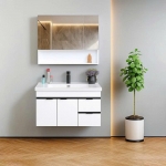 Bộ Tủ Nhựa PVC Cao Cấp Trắng Viền Đen & Tủ Gương Forler