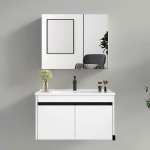 Bộ Tủ Nhựa PVC Cao Cấp Trắng Viền Đen & Tủ Gương Thường Forler