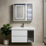 Bộ Tủ Nhựa Trắng PVC Cao Cấp & Tủ Gương Led Forler