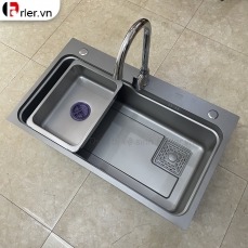 Chậu Rửa Chén 1 Hộc Inox 304 Phủ Nano Xám & Đen Forler