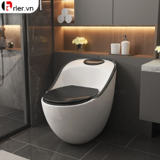 Bồn Cầu Trứng Trắng Viền Đen Cao Cấp FORLER