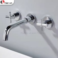 Vòi Lavabo Âm Tường Đồng Thau Mạ Crome FORLER