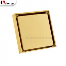 Phễu Sàn Vuông 10x10 Vàng Bóng FORLER