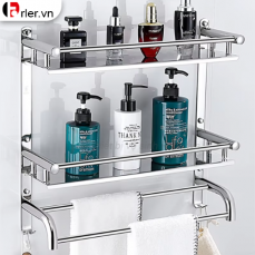 Kệ Treo Tường Thẳng 2 Tầng INOX 304 KG03 FORLER