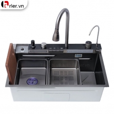 Bồn Rửa Chén 5 Phím Đa Năng Hiện Đại Xám Nano Forler