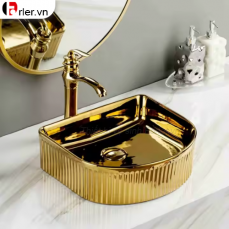 Chậu Lavabo Đặt Bàn Màu Vàng Luxury FORLER