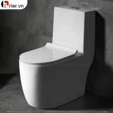Bồn Cầu 1 Khối Men Sứ Trắng Phủ Nano Cao Cấp FORLER