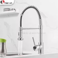 Vòi Rửa Chén Nóng Lạnh Lò So Dây Rút 304 FORLER