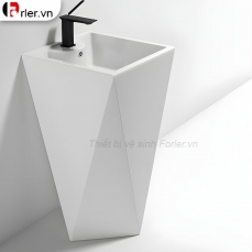Lavabo Sứ Trụ Đứng Liền Khối Kim Cương FORLER