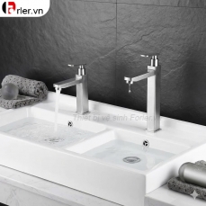 Vòi Lavabo Vuông 20cm 30cm Lạnh Inox Mờ Forler
