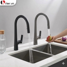 Vòi Chén Nóng Lạnh Dây Rút Xám & Đen (VRC54) Forler 