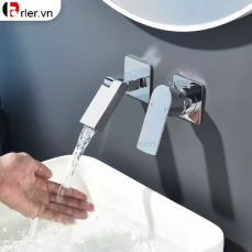Vòi Lavabo Âm Tường Đồng Thau Crom Bóng - Đen - Xám FORLER