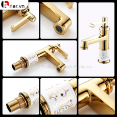 Vòi Lavabo Hoa văn Trắng 2 Kích Thước FORLER