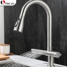 Vòi Rửa Chén Lạnh Thác Nước Rút Dây Inox 304 (VRC27) Forler