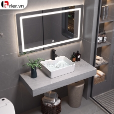 Bàn Đá 1 Tầng Chậu Lavabo Đặt Bàn & Gương Led Forler