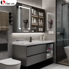 Bộ Tủ Nhựa PVC - Mặt Lavabo Sứ Âm Liền Khối FORLER