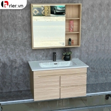 Bộ Tủ Nhựa PVC Cao Cấp Vân Gỗ & Tủ Gương Thường Forler