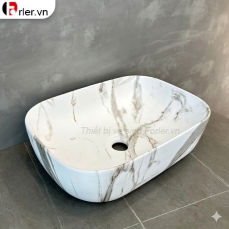 Chậu Lavabo Đặt Bàn Vân Đá 460X330X140mm Forler