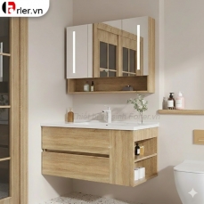 Bộ Tủ PVC Nhựa Giả Gỗ & Tủ Gương Led Forler