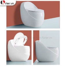 Bồn Cầu Trứng Lưng Bầu Viền Vàng FORLER