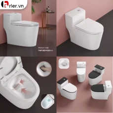 Bồn Cầu Một Khối Trắng Đen FORLER 