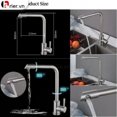 Vòi chén nóng lạnh đầu vòi vát chéo, tay gạt nhỏ FORLER