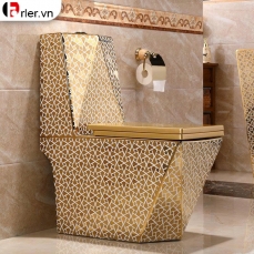 Bồn Cầu Một Khối Kim Cương Mạ Vàng FL-BCMK26