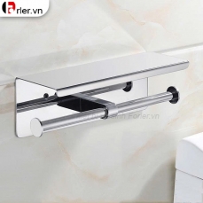 Móc Treo Giấy Vệ Sinh Đôi INOX Crom Bóng FORLER