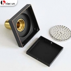 Phễu Thoát Sàn Chống Hôi Đồng Thau Bóng Mạ Đen FORLER